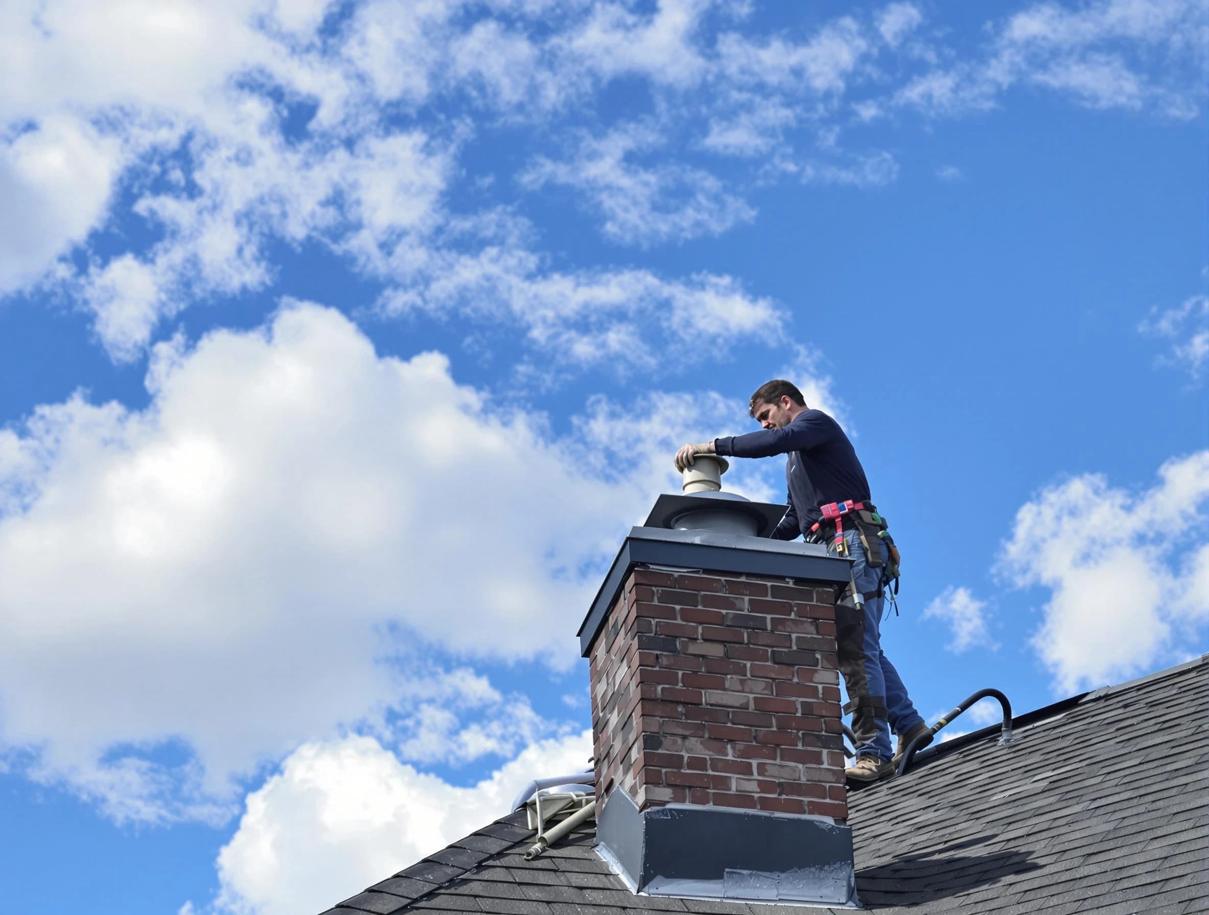 Lake View Chimney Sweep installing a sturdy chimney cap in Lake View, AL
