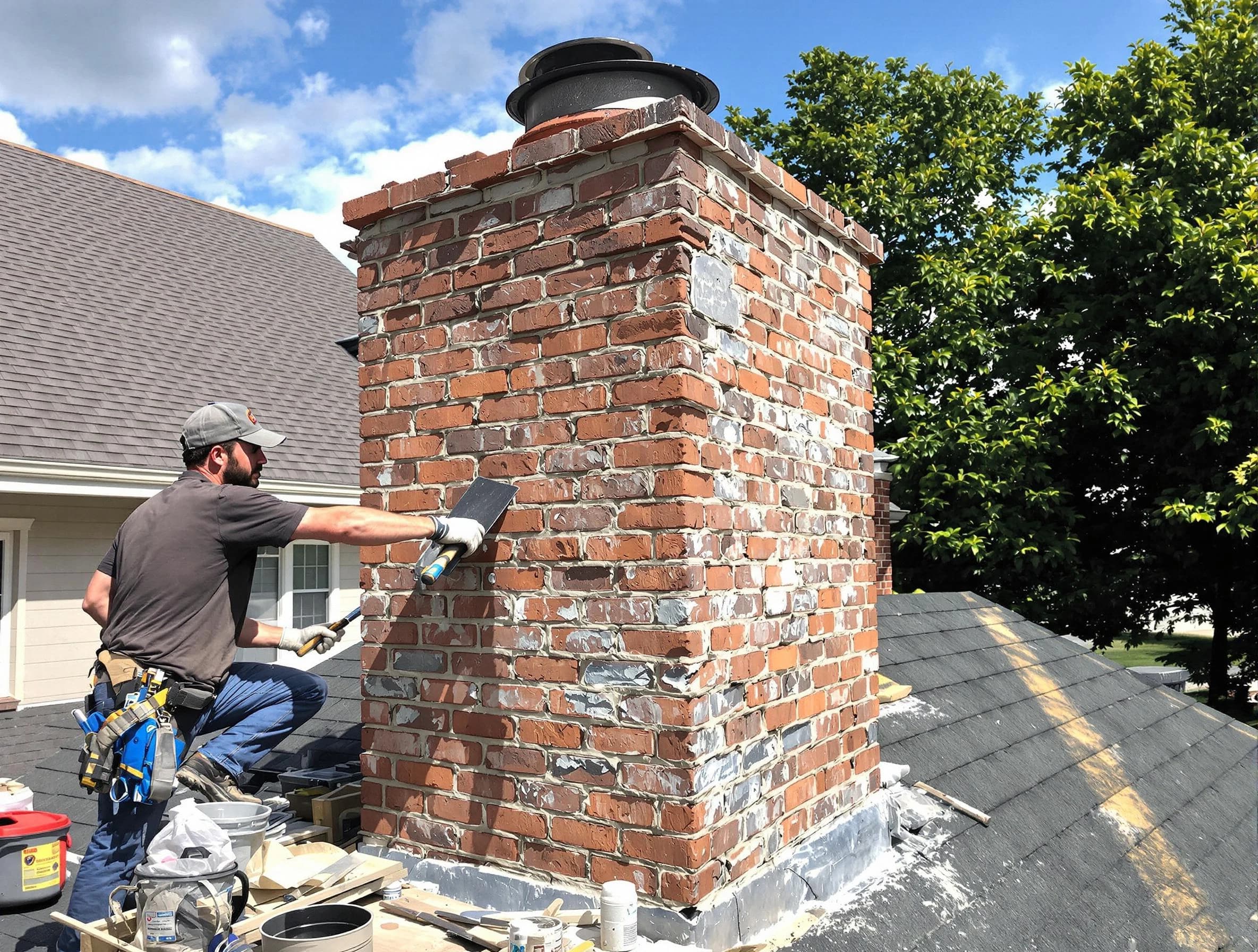 Completed chimney rebuild by Lake View Chimney Sweep in Lake View, AL