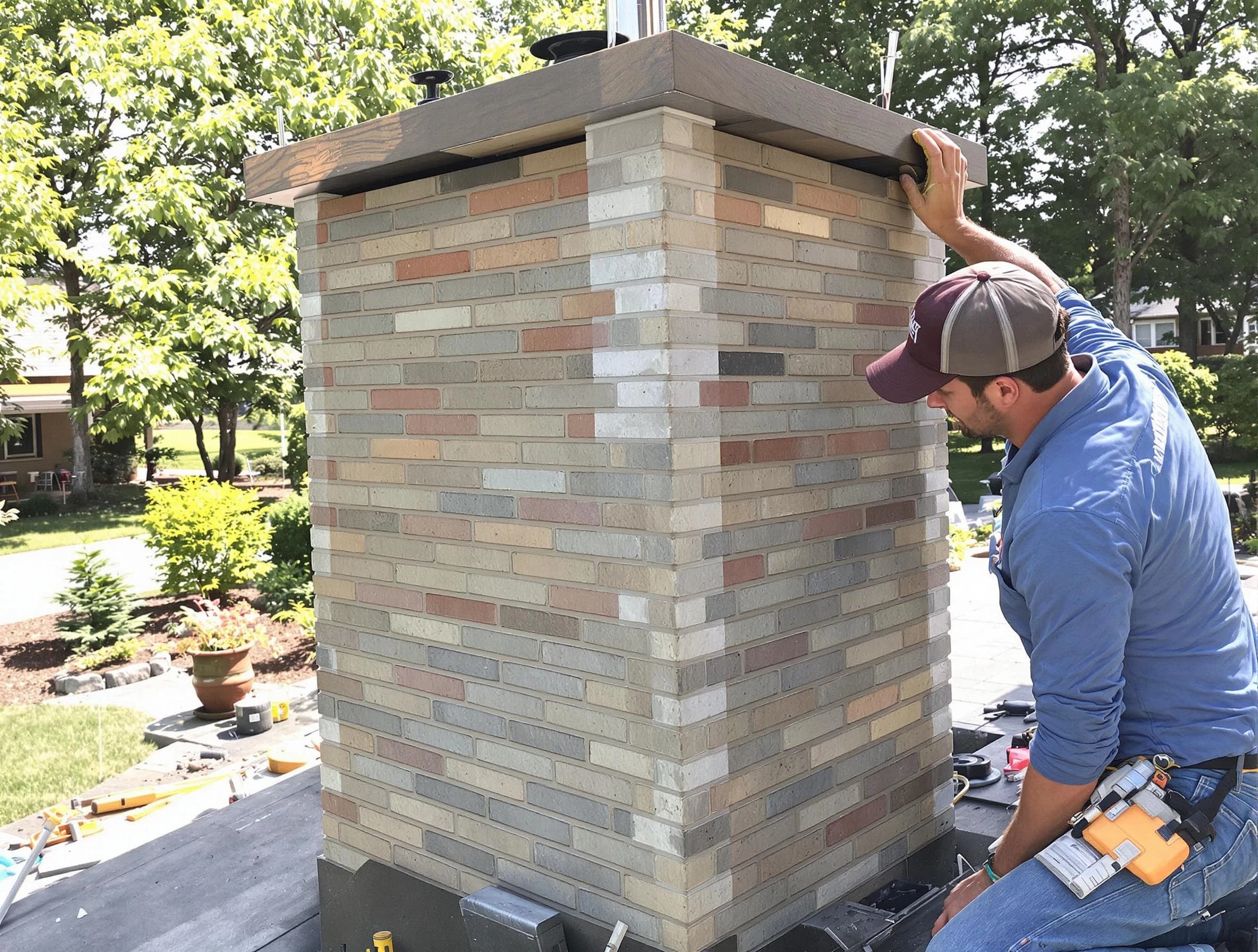 Lake View Chimney Sweep completing a modern chimney remodel in Lake View, AL