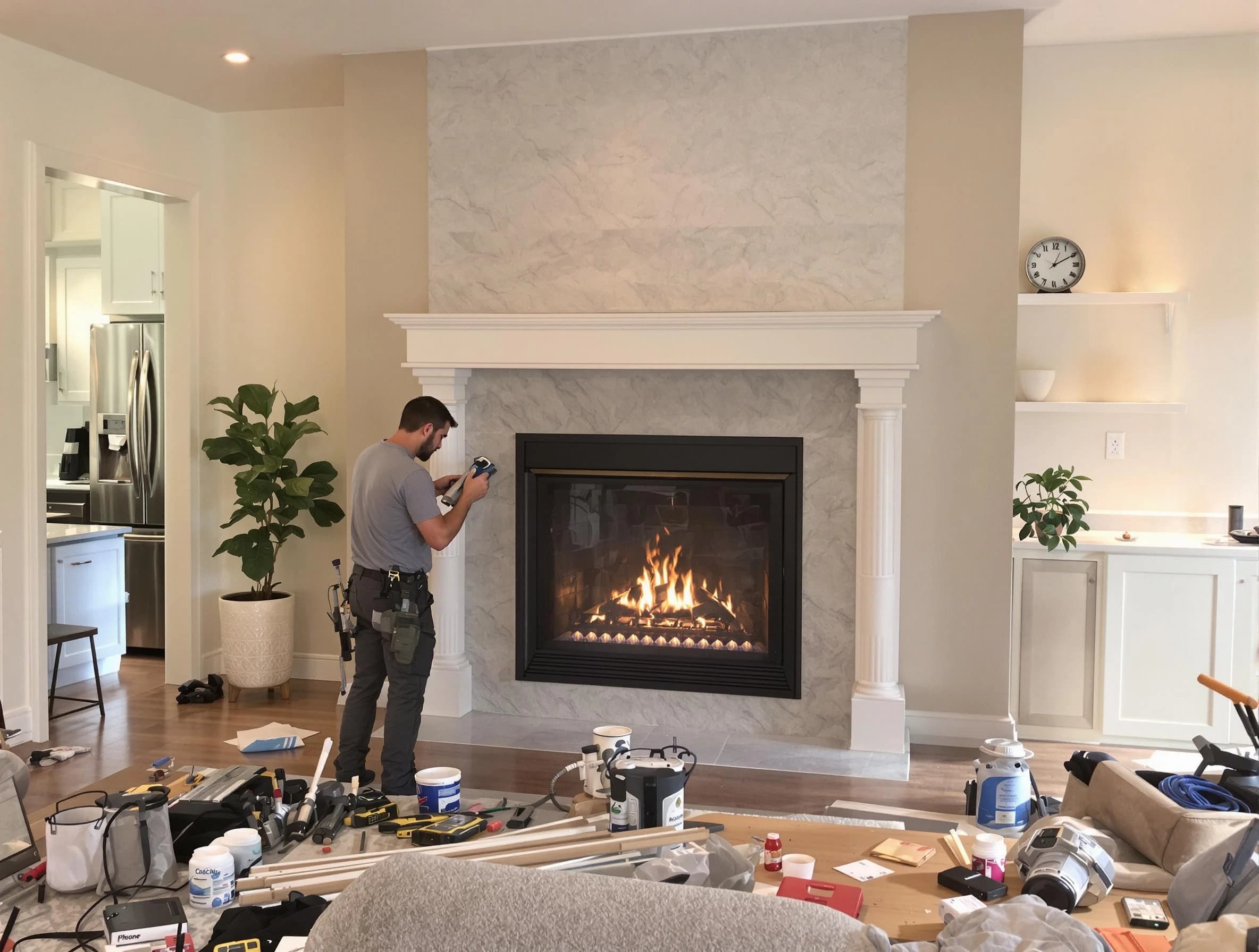 Newly installed fireplace by Lake View Chimney Sweep in Lake View, AL