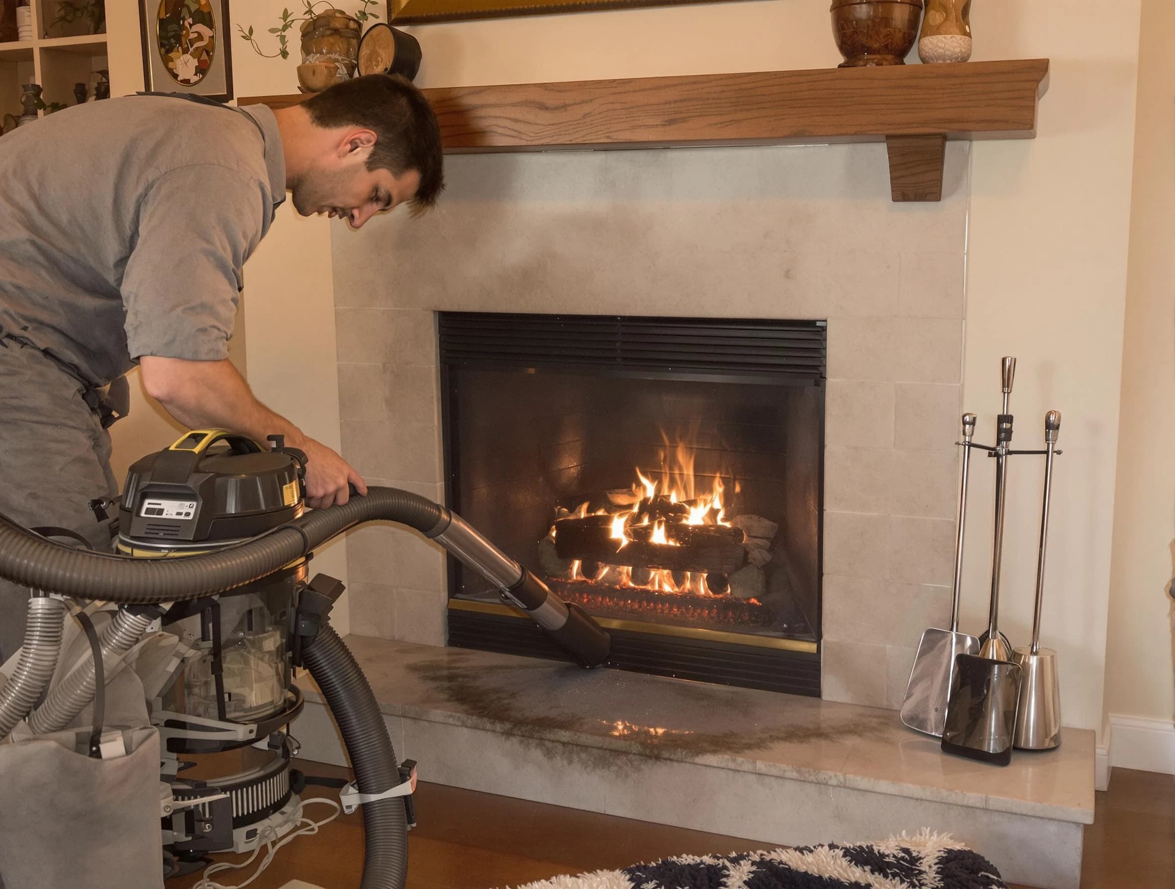Routine fireplace upkeep by Lake View Chimney Sweep in Lake View, AL