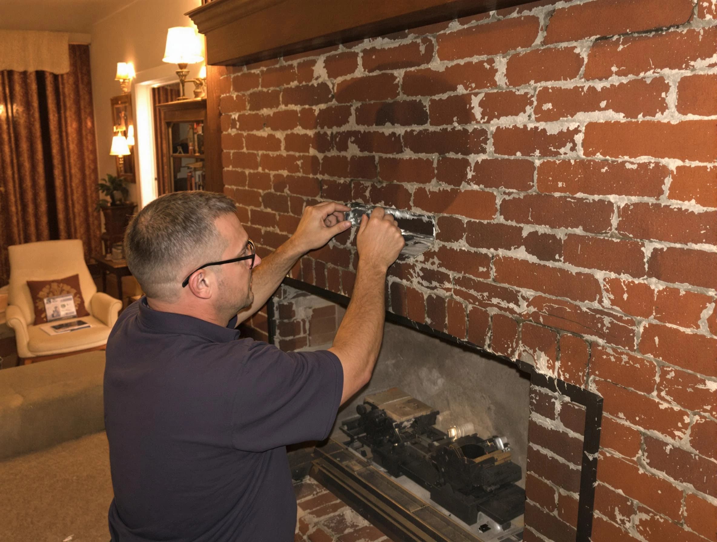 Lake View Chimney Sweep expert fixing a fireplace in Lake View, AL