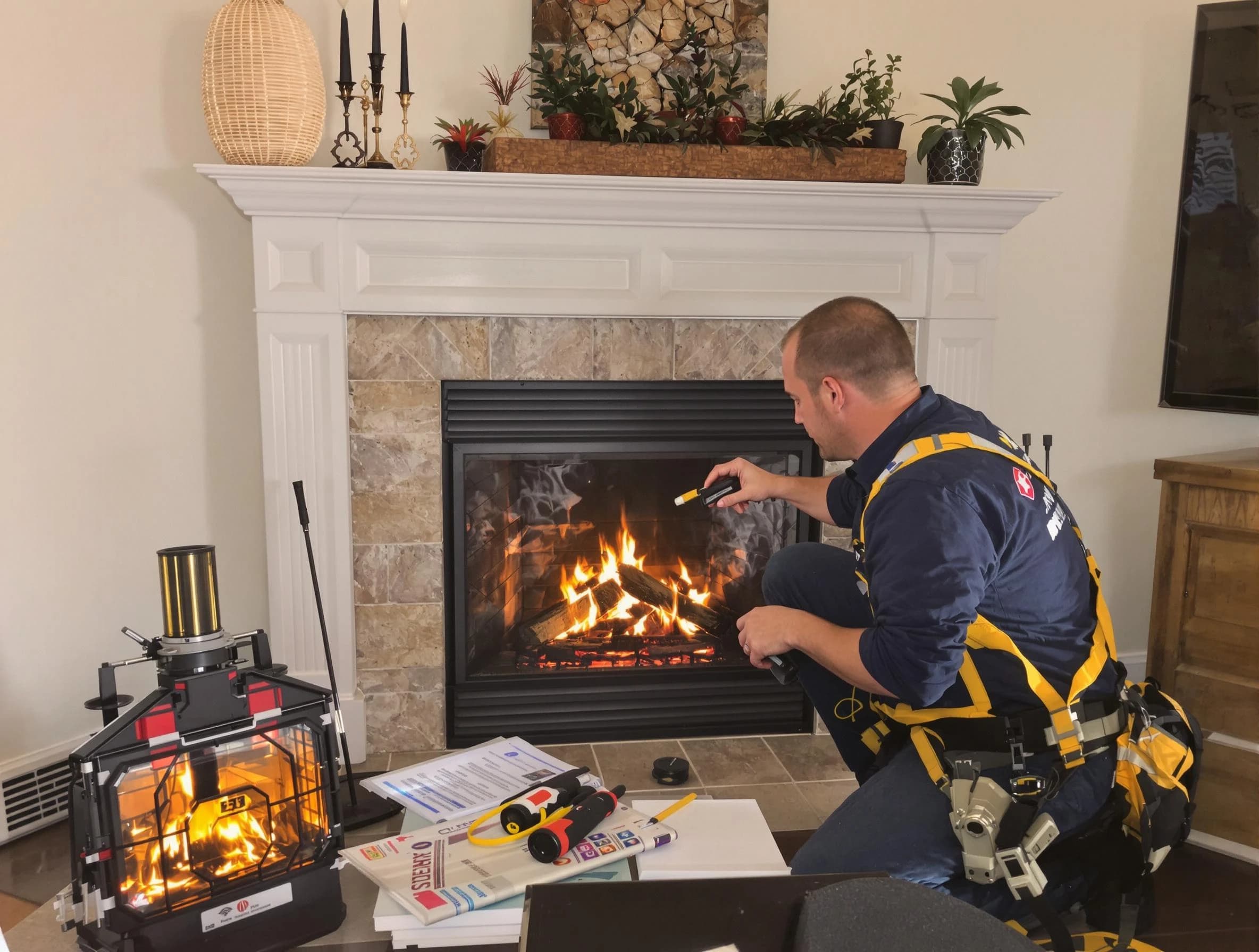 Safety-focused fireplace inspection by Lake View Chimney Sweep in Lake View, AL