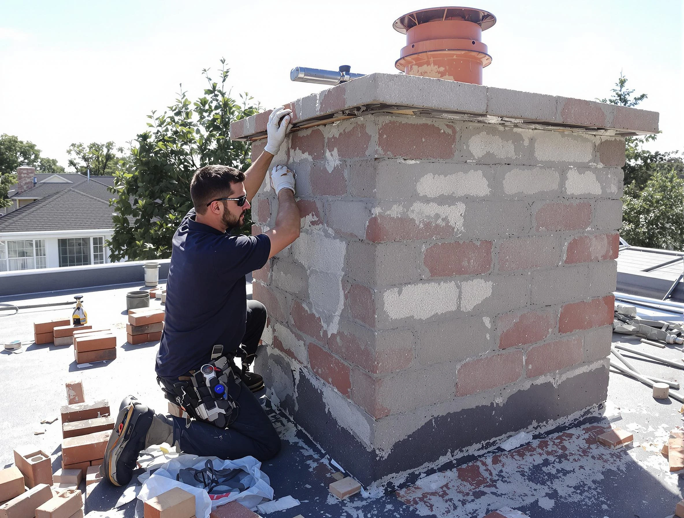 Advanced chimney repair process by Lake View Chimney Sweep in Lake View, AL