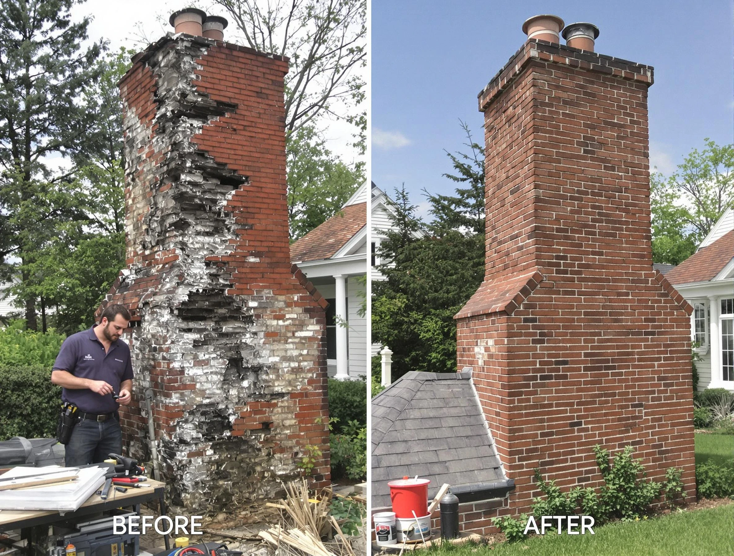 Lake View Chimney Sweep performing a full chimney restoration in Lake View, AL